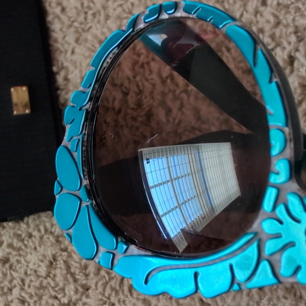 Dolce & Gabbana Teal Floral Sunglasses - Picture 3 of 6